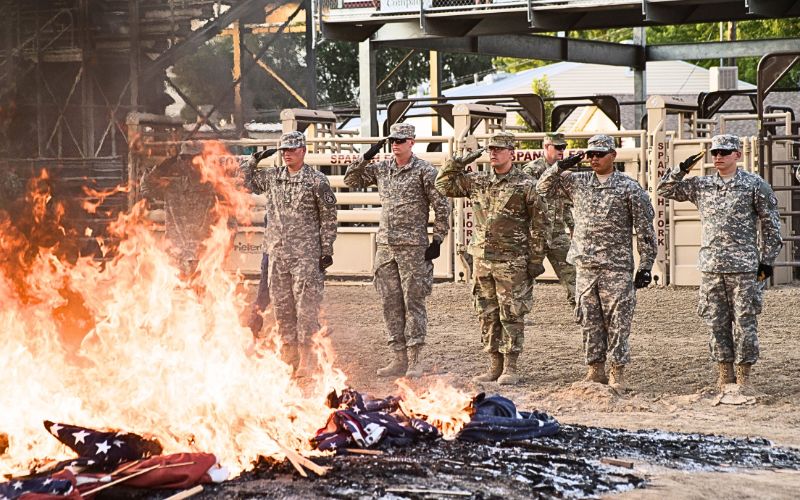 american flag disposal ceremony